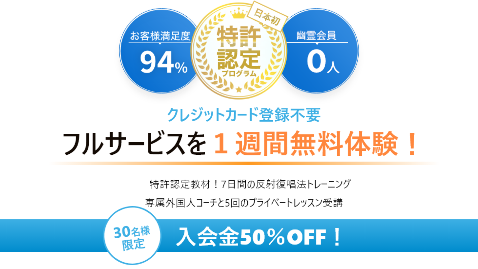 特許認定の脳科学に基づくトレーニング1週間無料体験のお申し込みはこちら！30名様限定入学金50％OFFもおつけします！